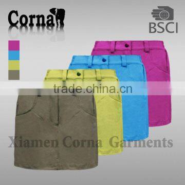 coloful ladies skirt with inner short in 2016