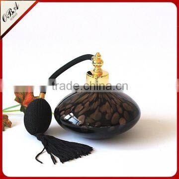 High-grade European and American Series Glass Airbag Pump Perfume Bottle & Empty Big Capacity Black Gold Point Decation Bottle photo-4