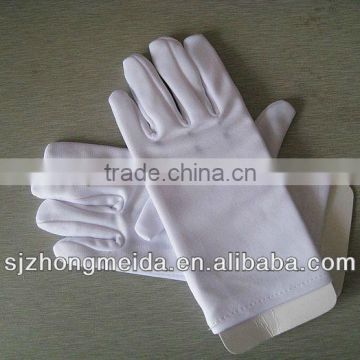 white cotton marching band inspection glove,nylon glove