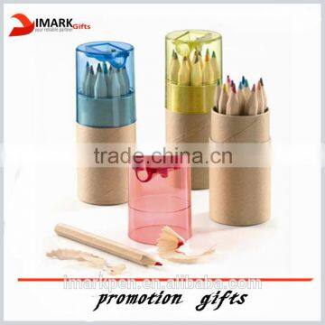 12 pcs /set Natural multicolor Wood Pencil with sharpener