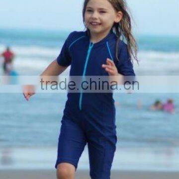 Girl short sleeve children s swimwear