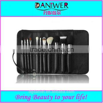 Luxury top quality 11pcs cosmetic make-up brush set with rolling case