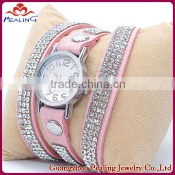 light pink summer watch bracelet for girl bling shining stone watch nigth bar eye catching fashion ladies wrist watch