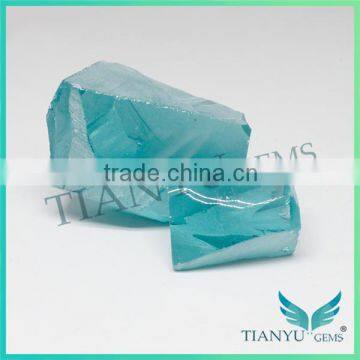 Manufacturers china factory blue topaz rough synthetic aquamarine stones for sale