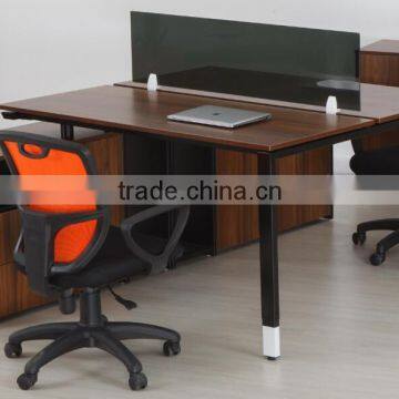 Office furniture 2-person Walnut wood office workstation - LT04A