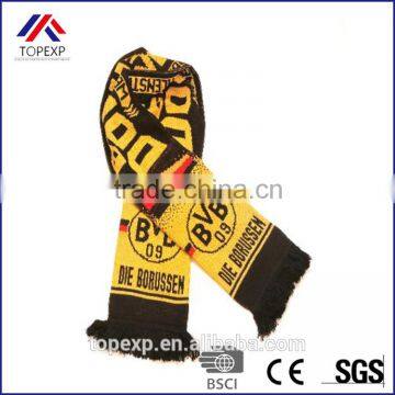 Acrylic Football Knit Fan Scarf Jacquard Scarf