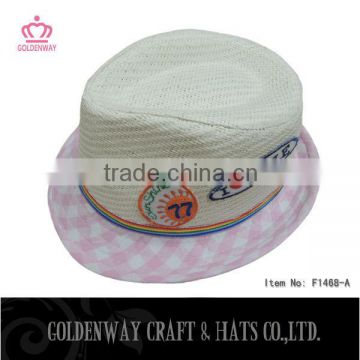 kids fedora hats with embroidery logo patch 2014 design