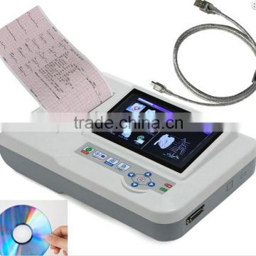 Touch Screen 6 Channel Digital Electrocardiograph ECG Machine With Software EKG-923S with CE certified