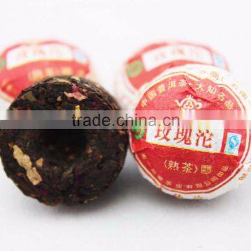 in Bulk Yunnan Puer Shu Tuocha Tea Blended With Rose Flower photo-4