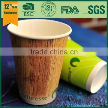 logo printed disposable paper coffee cups, drink beverage cup, double wall paper cup