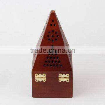 2016 Hot Sale Wooden Incense Burner With Pyramid Shape Incense Burner Box