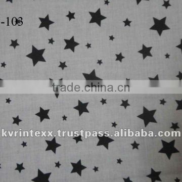 pure silk star printed silk satin fabric