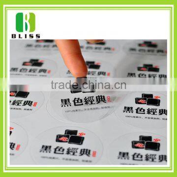 China supplies Custom make PVC transparent stickers