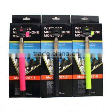 colorful wireless monopod bluetooth selfie stick for iPhone and Sansung