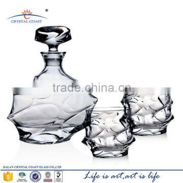 750ml wholesale glass whiskey decanter with lids