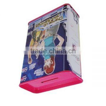 CMYK Offset Printing Rectangular Tin Can Coin Bank photo-3