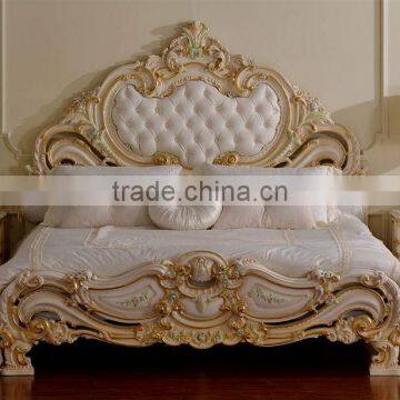 European Rococo Style Hand Painting Floral Kids Bedroom Furniture, Antique Kid's Bedroom Set photo-4
