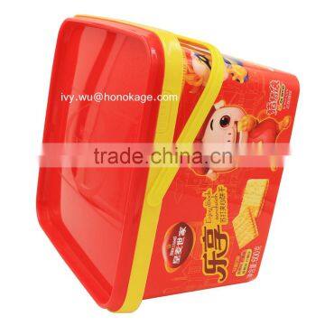 2.5L Plastic Cookies Container With Handle,In- Mold Label Food Grade Degradable Biscuit Plastic Container photo-5