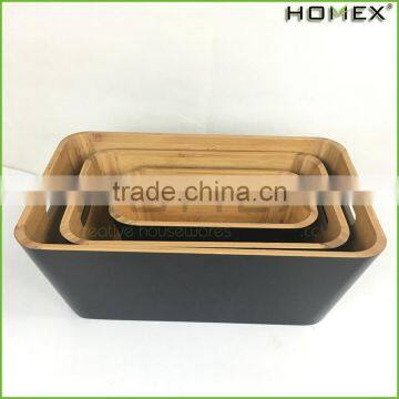 Bamboo Stacking Storage Boxes Kitchen Storage Boxes Homex BSCI/Factory