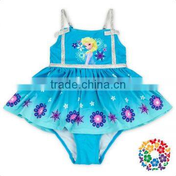 Fashion Style Kid One Piece Swimwear Ice Queen Print Bikini Baby Swimsuit photo-4