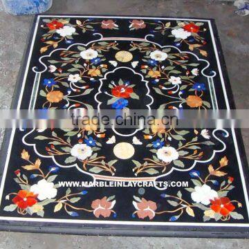 Black Inlay Marble Dining Table Tops