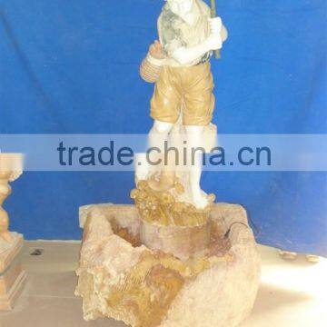Two Children Fountain Marble Stone for Home Decorations photo-2