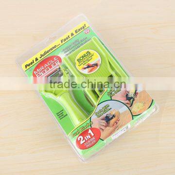 2 IN 1 Julienne Peeler Multifunctional Vegetable Cutter Cleaning Grater Kitchen Chopping Tools photo-2