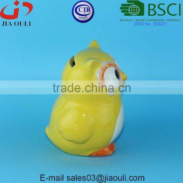 BSCI Audit Painted and Glazed Lovely Ceramic Owl Coin Bank photo-4