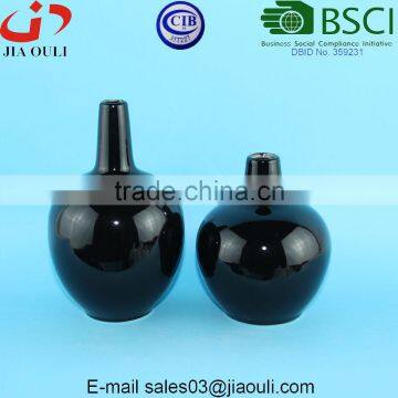 BSCI Audit Factory Black Glazed Custom Ceramic Flower Vases Set of 5 Pcs for Mail Order photo-5