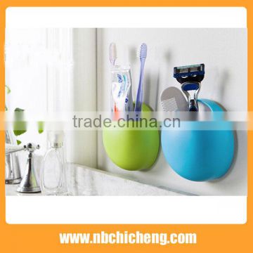 Bathroom Toothbrush Holder Cup Wall Mount Sucker Toothpaste Dispenser Toothbrush Holder Suction Hooks