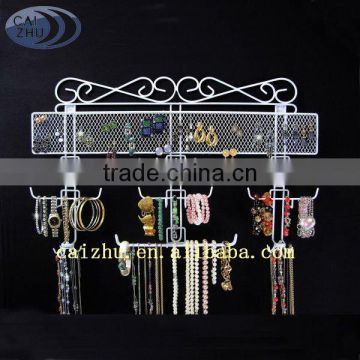 White Wire Over the Door Jewelry Organizer