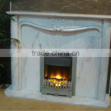 Simple White Stone Fireplace MFE175