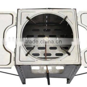 Outdoor Camping Stainless Protable Charcoal and Gas Bbq Stove With Carry Bag