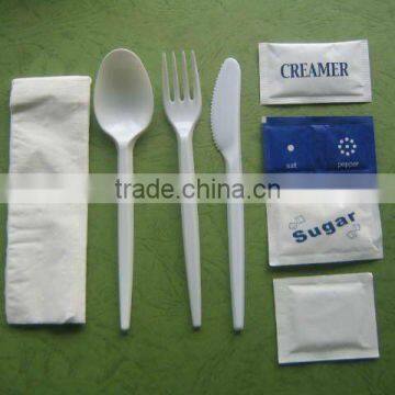 inflight plastic cutlery with condiment