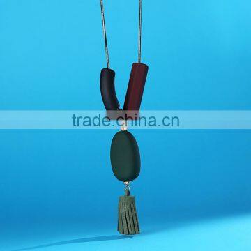 irregular beads pendant necklace geomotric bead pendant necklace tassel long sweater necklace