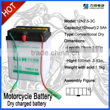 12V 2.5AH motorcycle/Scooter battery