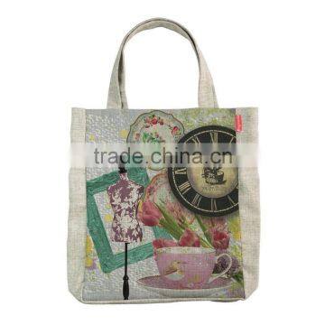 New Cotton Linen Retro Shopping Bag Shoulder Handbag photo-5