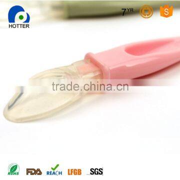 Hot Sell Baby Products Various Color Lovely Design Flexible Silicone Baby Training Spoon photo-5