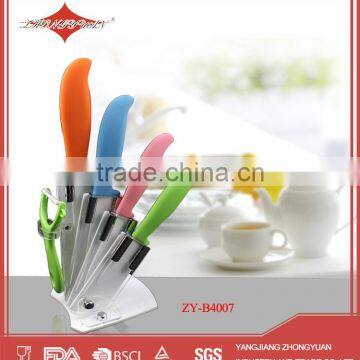 Non-stick 5pcs kitchen ceramic knife set with peeler