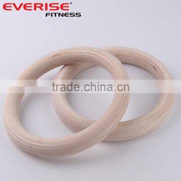 Nylon Strap Crossfit Wooden Training Gymnastic Rings With Black Box photo-3