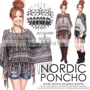 Nordic patterned Poncho from Japan