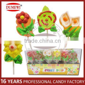 Flower Shaped Fruit Flavored Cartoon Jelly Pop