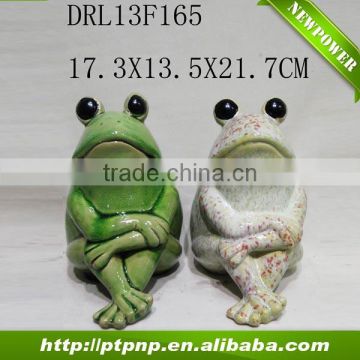 Cute new design ceramic animal frog design for decorations