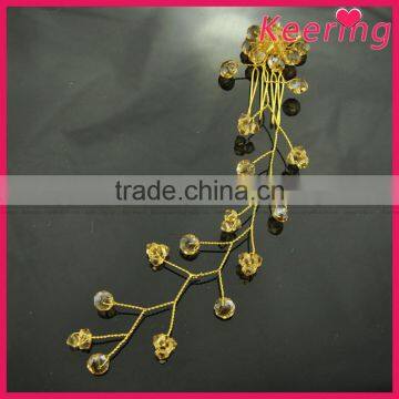 Latest light golden chinese wedding hair accessories WHD-052