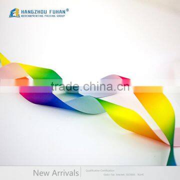 China Factory Custom Double Face Rainbow Satin Ribbon photo-2