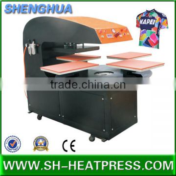 Automatic rotate four stations heat press machine with 4 trays