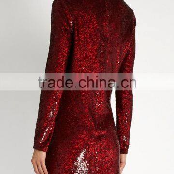 Color Changing Sequins-embellished Fabric Cowl-neck Silk Mini Dress Latest Dress Designs Photos HSD5616 photo-3