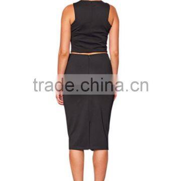 2015 New Arrival Black Crop and Skirt Co-ord Set photo-4