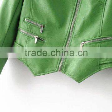 2016 High Quality Guangzhou Wholesale New Fashon Green Women Jacket Model photo-2