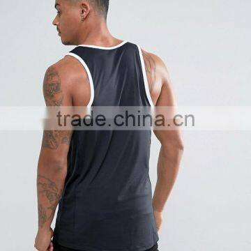2017 Cheap New Design Custom Manufacture Black Color Gym Wear Comfortable 95% Cotton 5% Spandex Fashion Men's Tank Tops photo-2